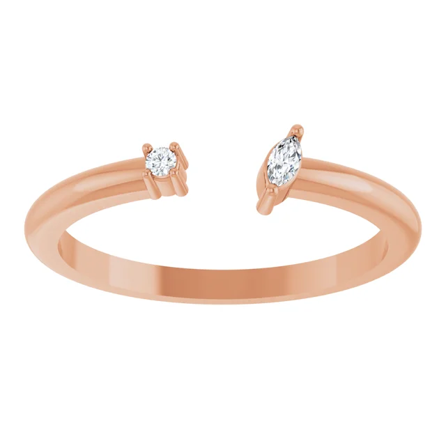 Rose Gold Diamond Negative Space Ring