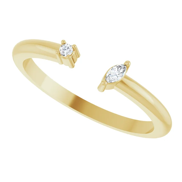 Yellow Gold Diamond Negative Space Ring from best jeweler Yellow Gold Diamond Negative Space Ring from best jeweler