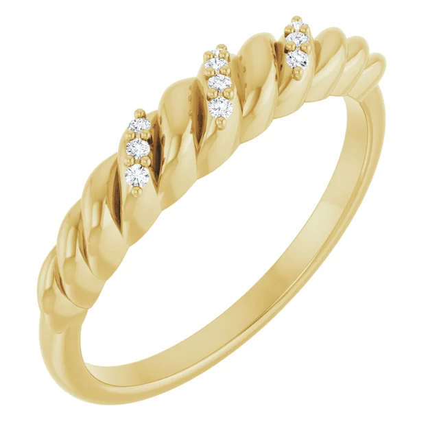 Yellow Gold Diamond Dome Ring jewelry Wabash avenue