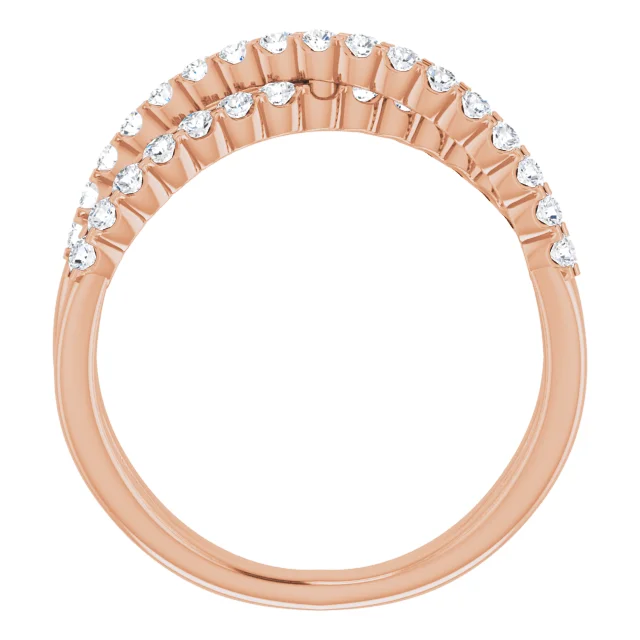 Rose Gold Diamond Criss Cross Wedding Band jewelry store near me