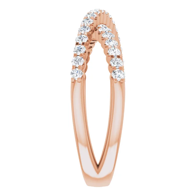 Rose Gold Diamond Criss Cross Wedding Band jewelry windy city