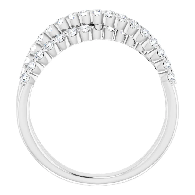 White GoldDiamond Criss Cross Wedding Band jewelry store near me