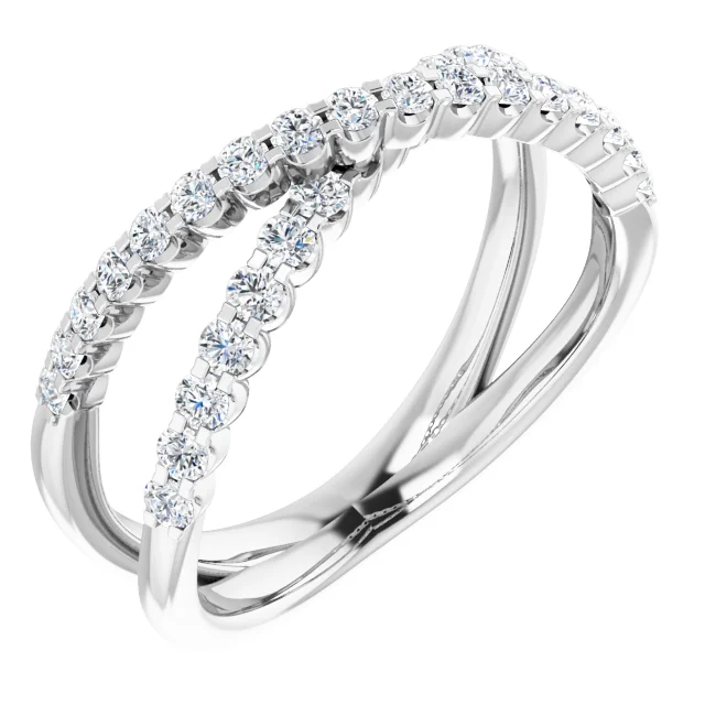 White GoldDiamond Criss Cross Wedding Band jewelry Wabash avenue