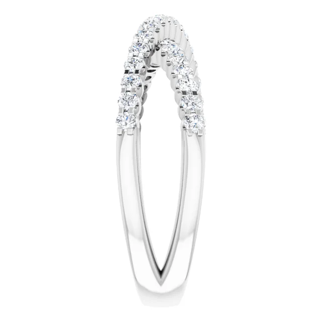 White GoldDiamond Criss Cross Wedding Band jewelry windy city