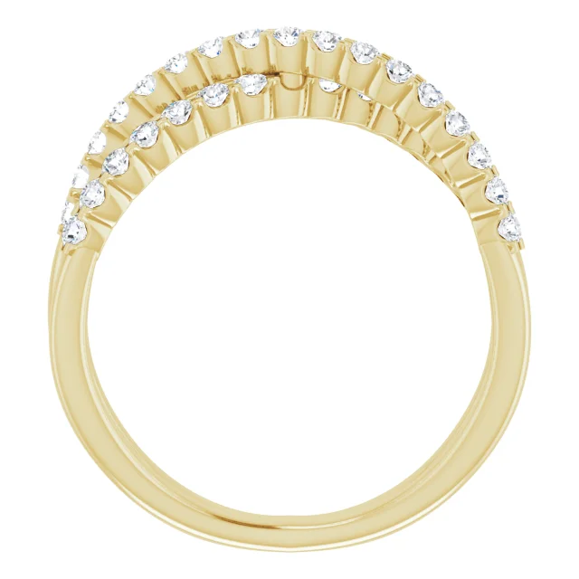 Yellow Gold Diamond Criss Cross Wedding Band jewelry store near me