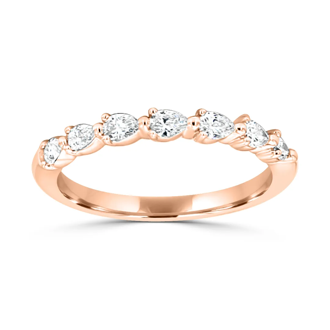 Rose Gold Pear Wedding Band