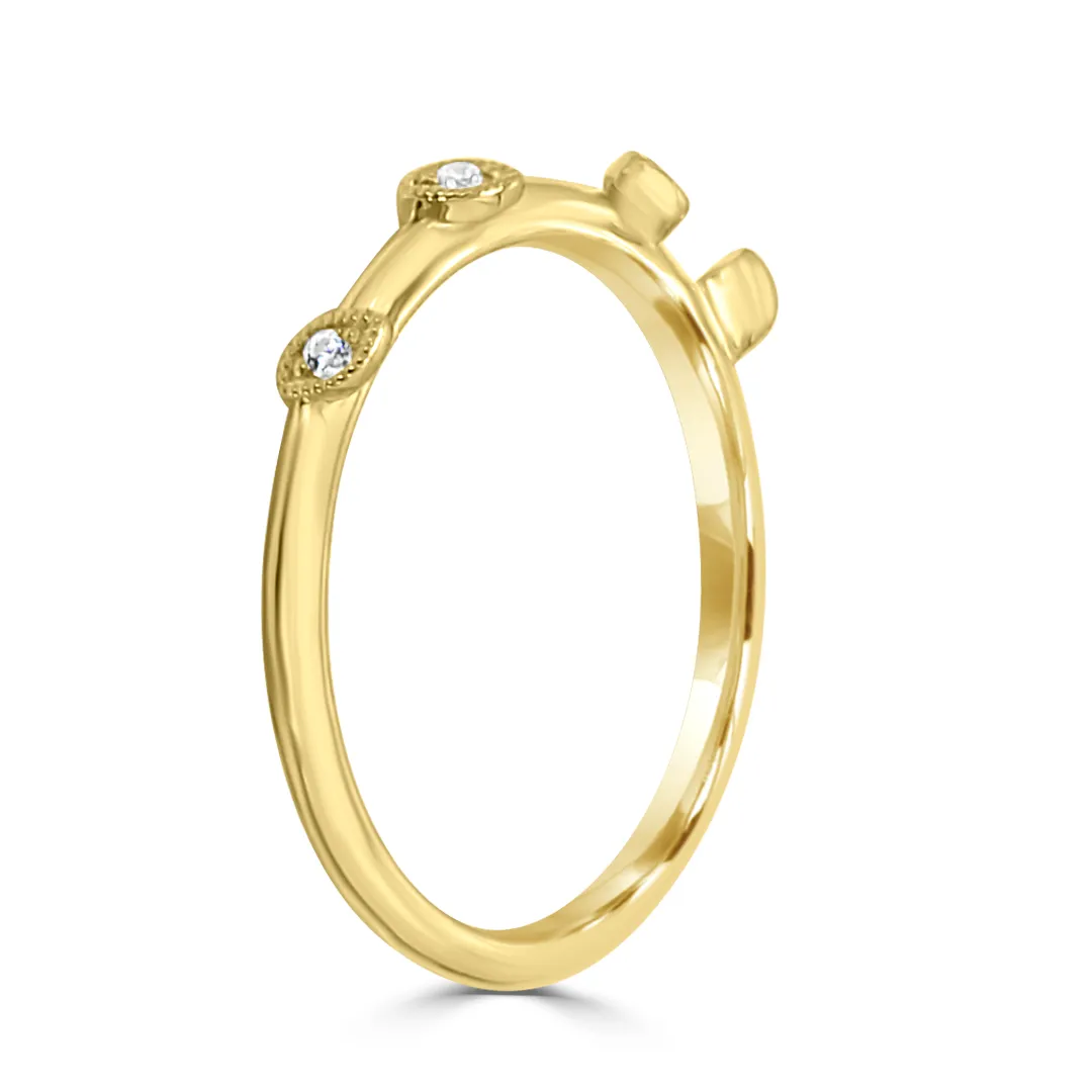 Yellow Gold Leaf Petals Nature Inspired Ring jewelry Wabash avenue
