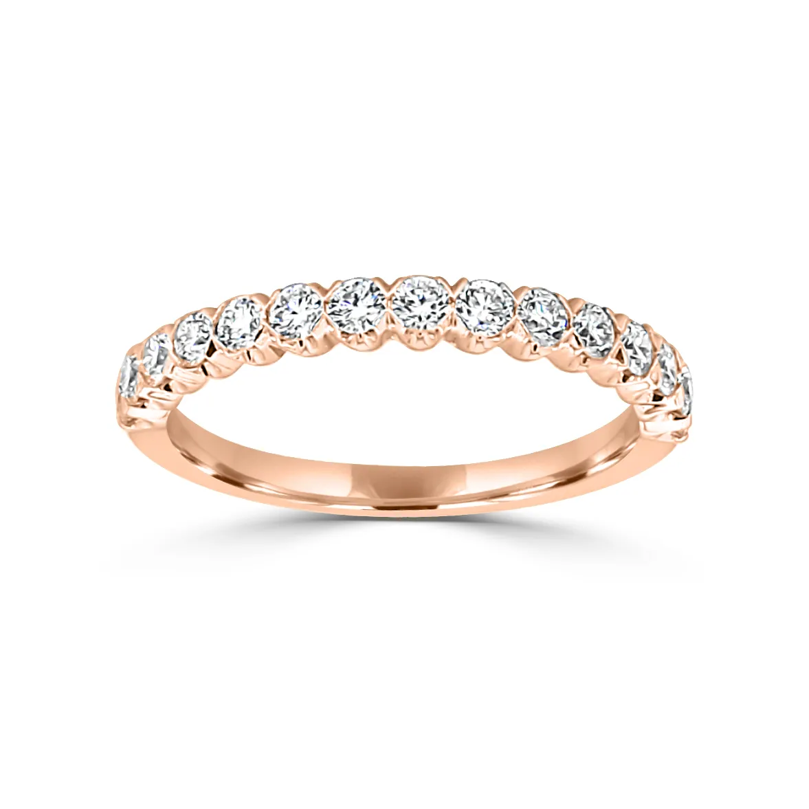 Rose Gold Halfway Diamond Band