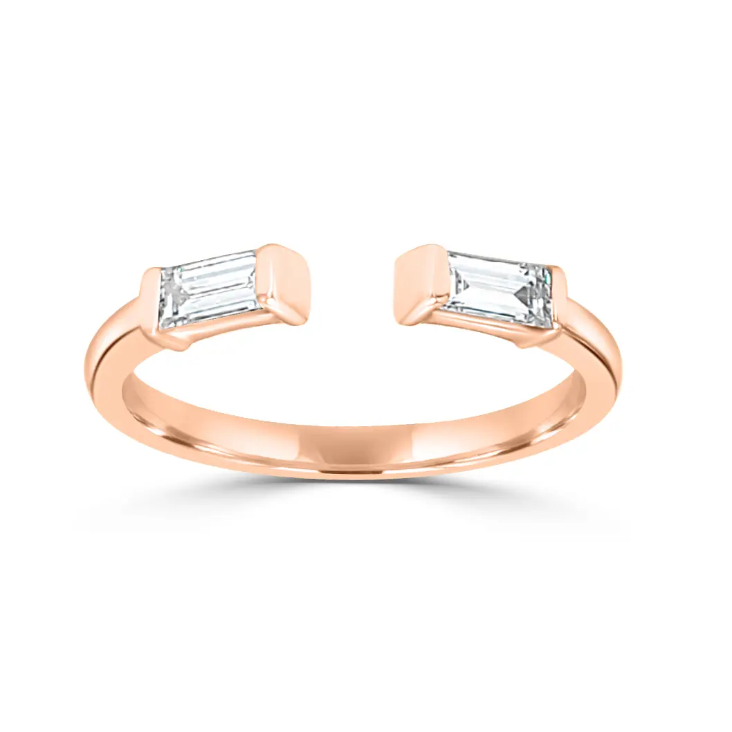 Rose Gold Open Front Diamond Ring