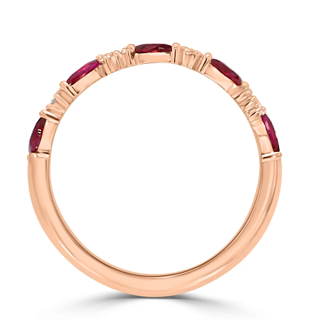 Rose Gold Ruby and Diamond Wedding Ring jewelry store near me