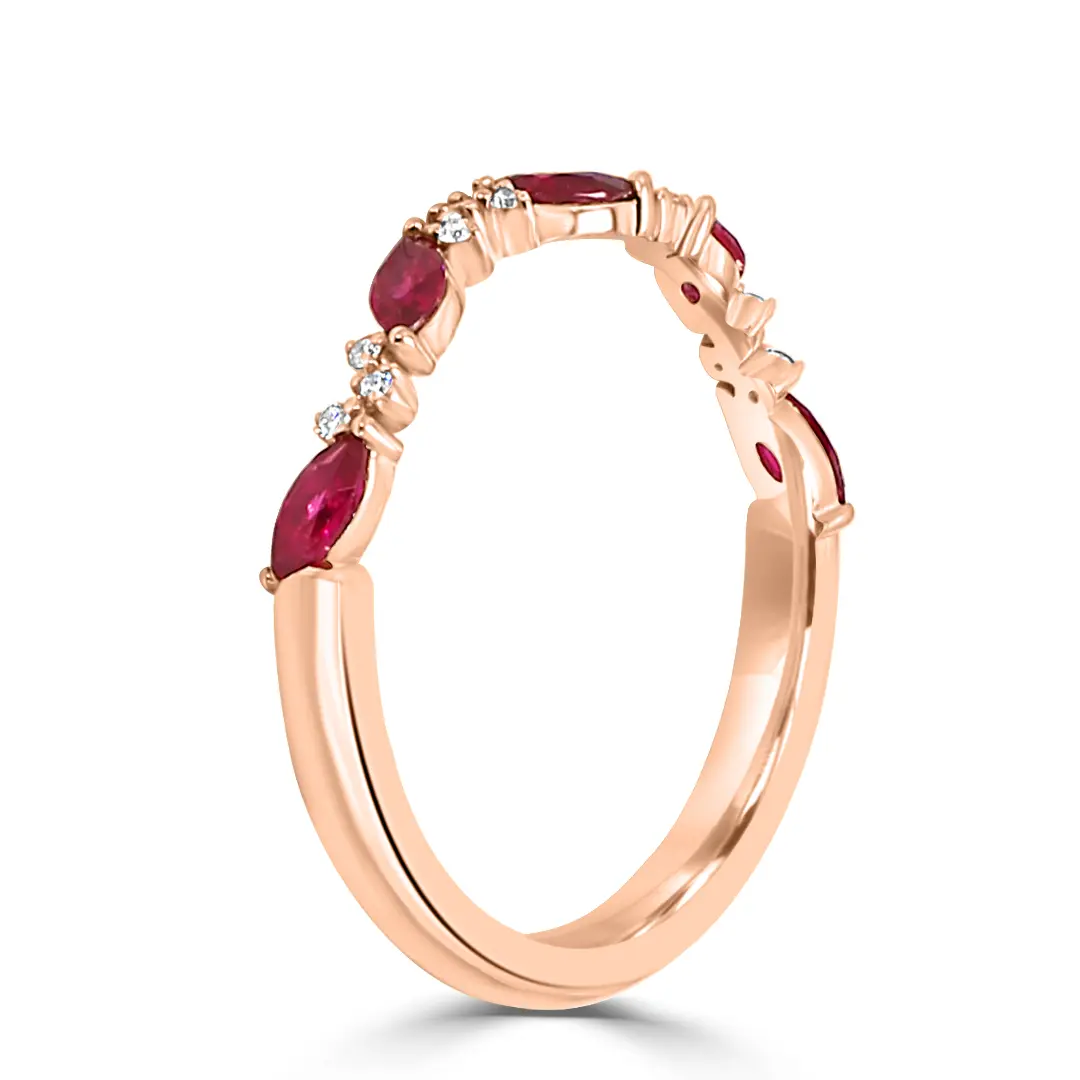 Rose Gold Ruby and Diamond Wedding Ring jewelry Wabash avenue