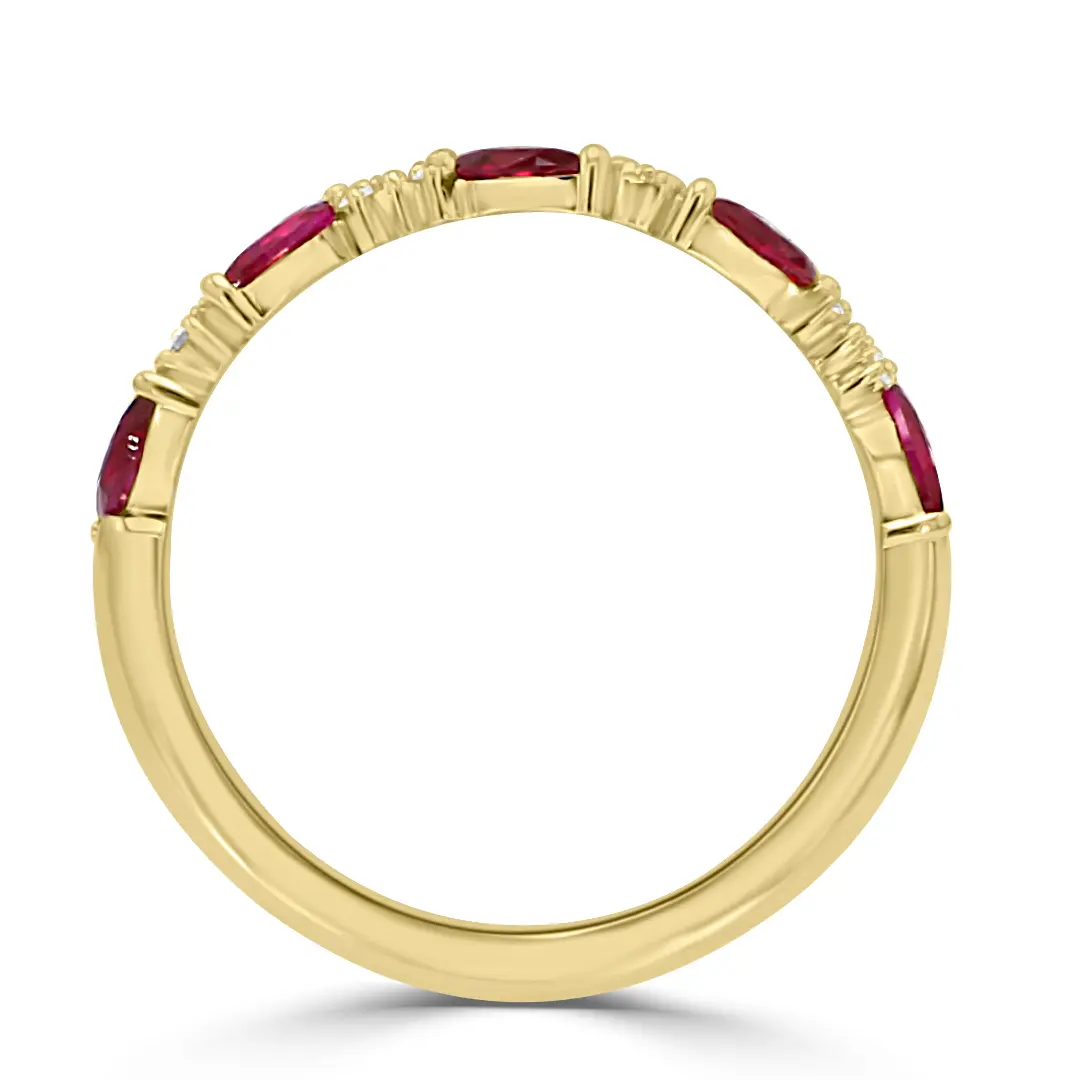 Yellow Gold Ruby and Diamond Wedding Ring jewelry store near me