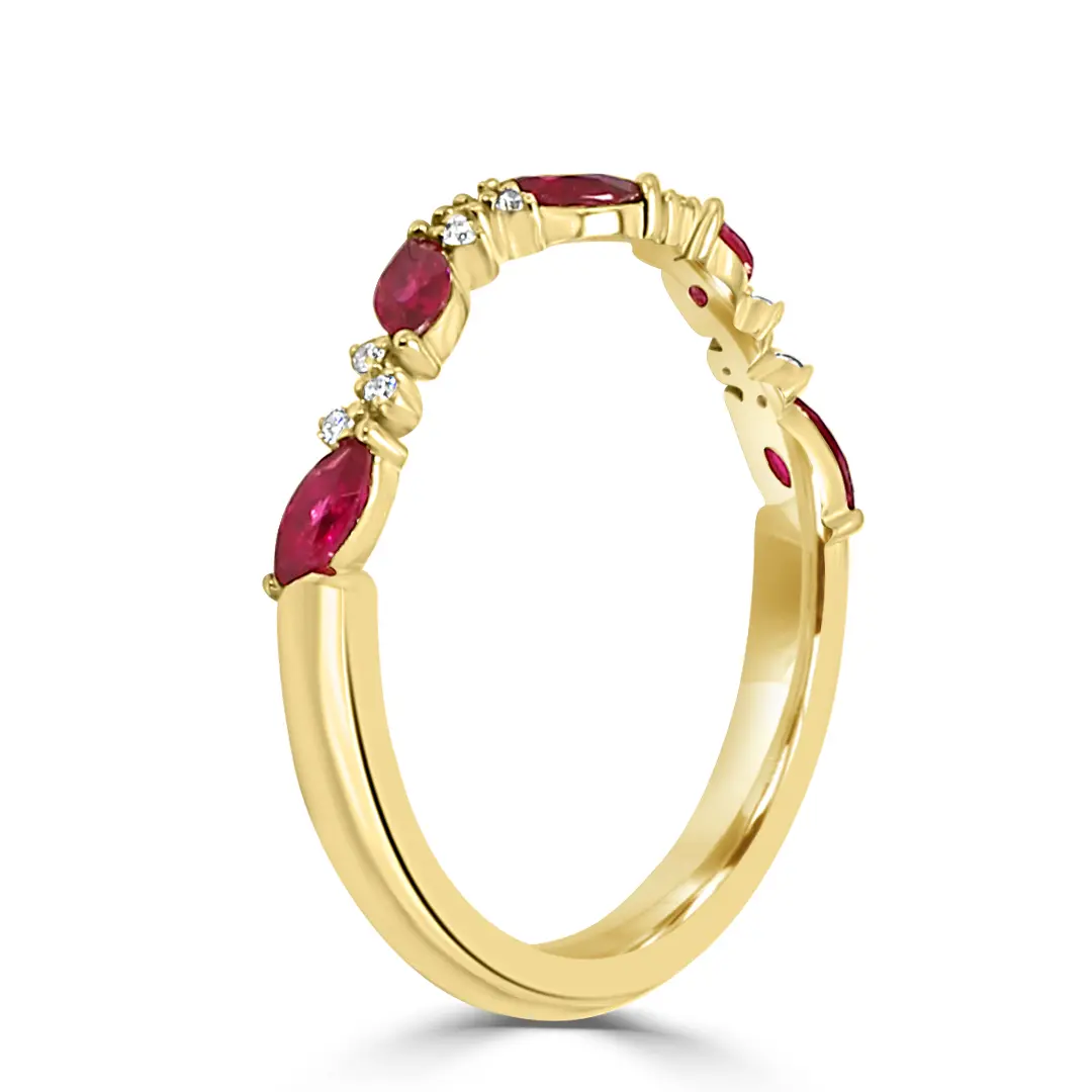 Yellow Gold Ruby and Diamond Wedding Ring jewelry Wabash avenue
