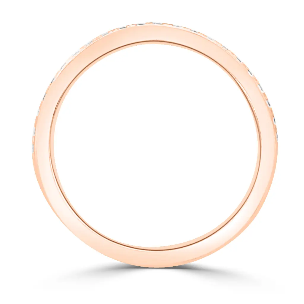 Rose Gold Thick Round Diamond Wedding Band jewelry store near me