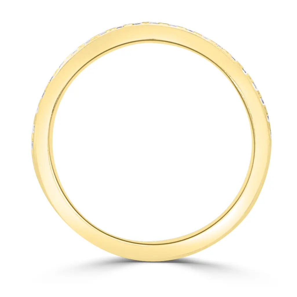Yellow Gold Thick Round Diamond Wedding Band jewelry store near me