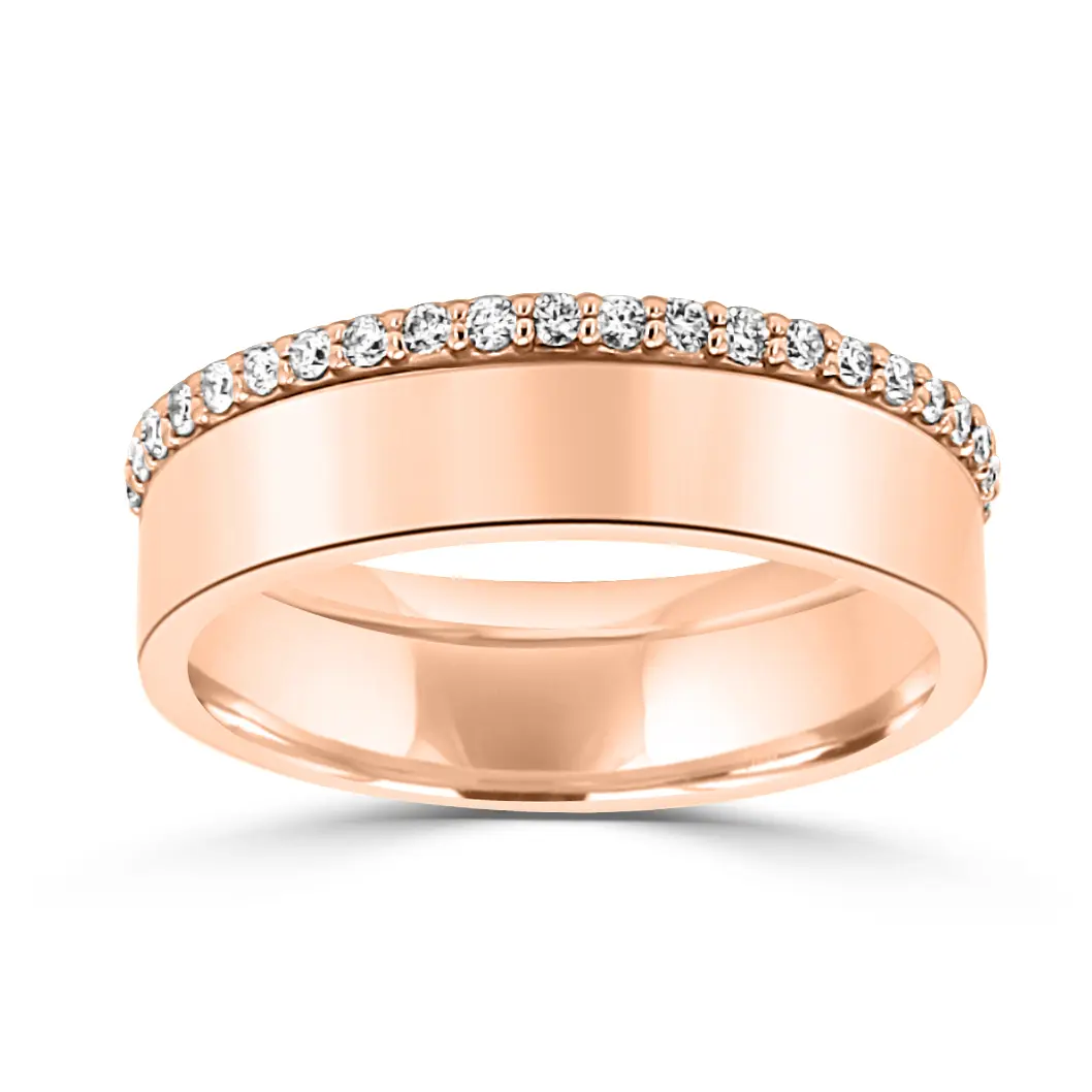 Rose Gold Griselda Cigar Wedding Band