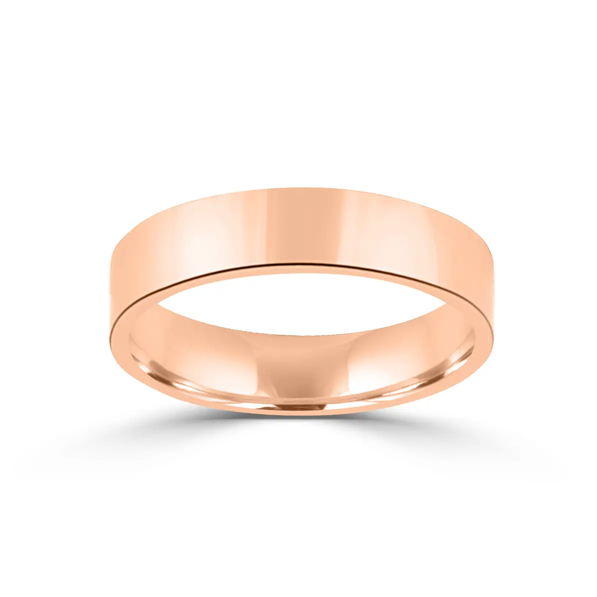 Rose Gold Modern Flat Ring for Women and Men