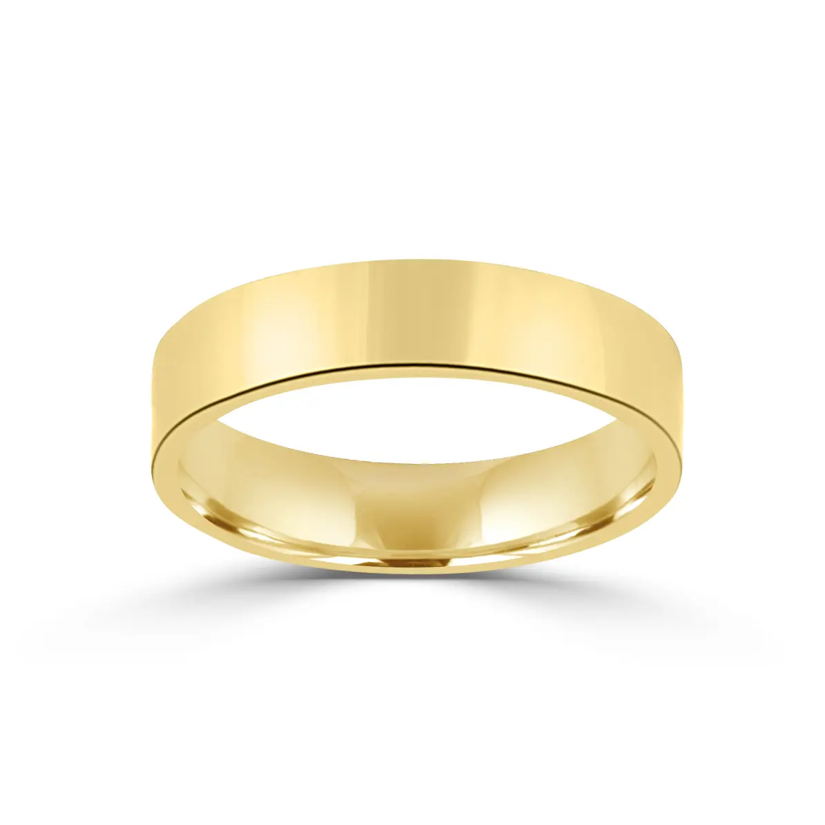 Yellow Gold Modern Flat Ring for Women and Men