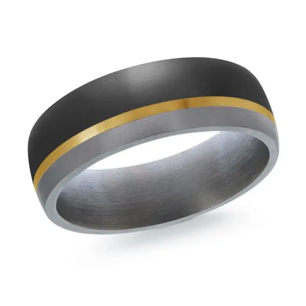 Yellow Gold Maverick Tantalum Carbon Fiber & Gold Wedding Ring