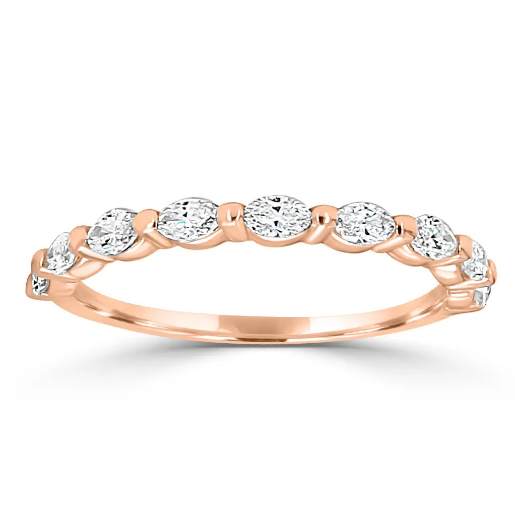 Rose Gold All Eyes On You Marquise Diamond Wedding Ring