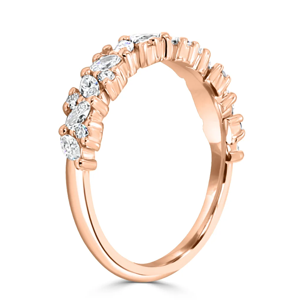 Rose Gold Laurel Lei Luxe Unique Diamond Wedding Ring jewelry Wabash avenue