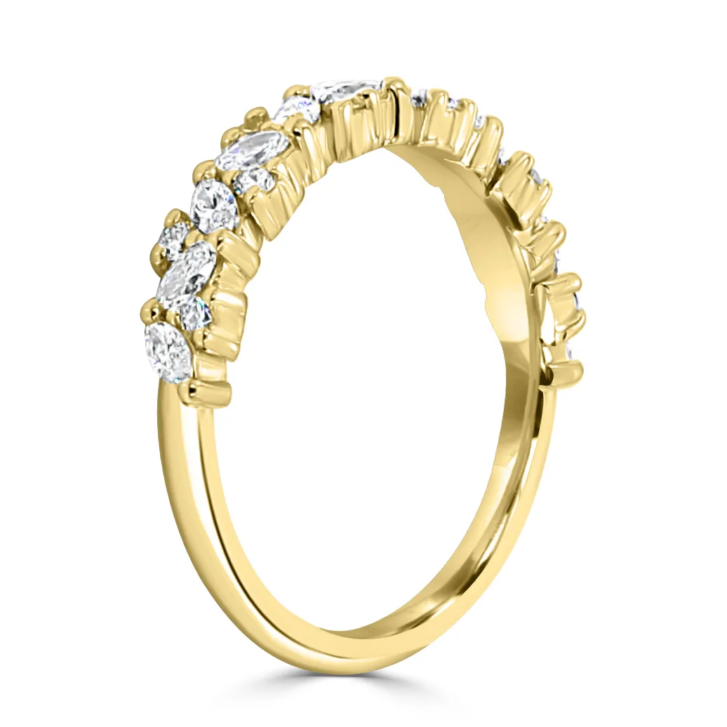 Yellow Gold Laurel Lei Luxe Unique Diamond Wedding Ring jewelry Wabash avenue