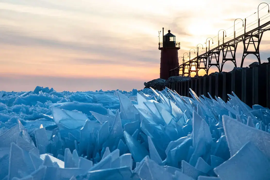 Frozen Lake Michigan by Joel Bissell of MLive.com