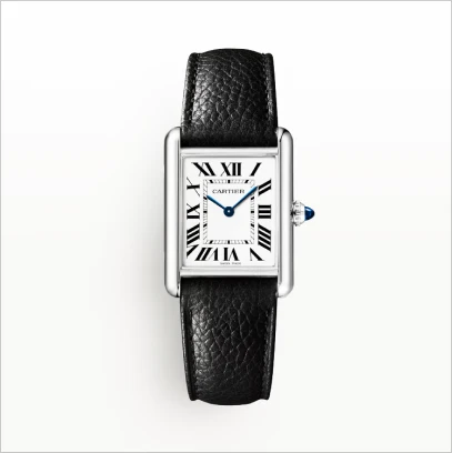 Cartier Tank Watch Black Straps