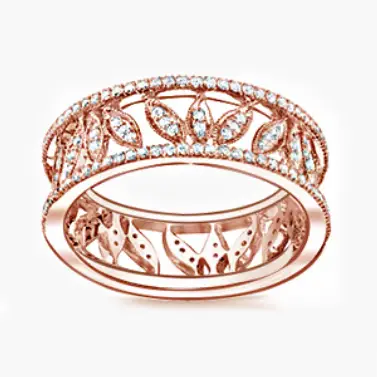 Rose Gold Designer Wedding Bands & Anniversary Gift