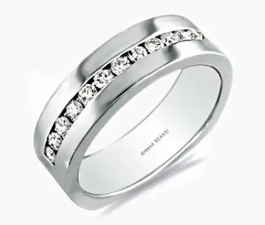 white gold wedding ring with diamonds for men