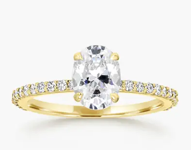 oval engagement ring in yellow gold at a trusted Jeweler in Chicago, IL since 1997